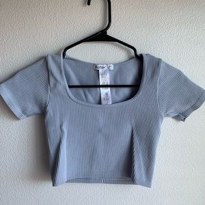 baby blue crop top